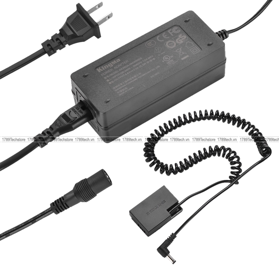 Bộ pin giả Kingma và nguồn điện EU Plug Power Adapter (E17)