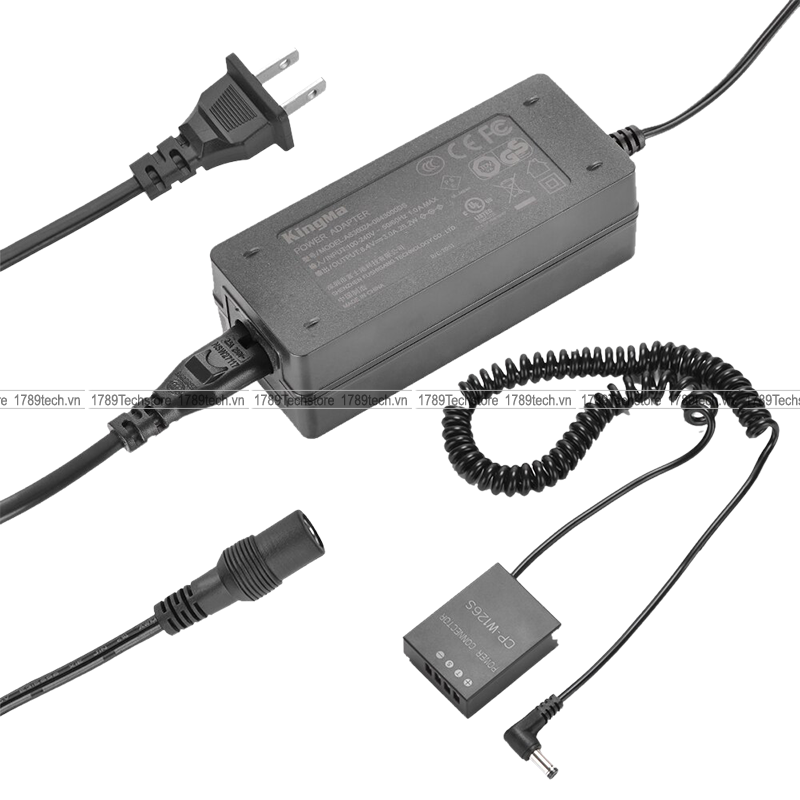 Bộ pin giả Kingma và nguồn điện EU Plug Power Adapter (W126)